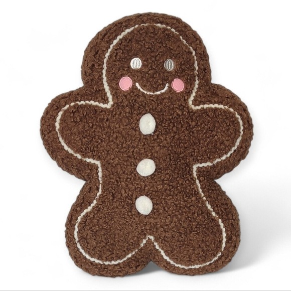 cupcakes & cashmere Other - Viral Tik Tok Gingerbread Pillow Plush Pink Cheeks Christmas‎ Decor Large NEW!